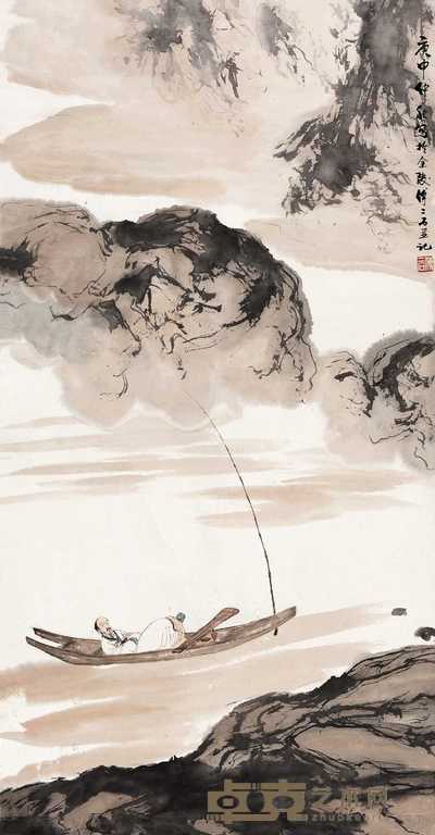 傅二石 1980年作 赤壁图 立轴 130×67cm